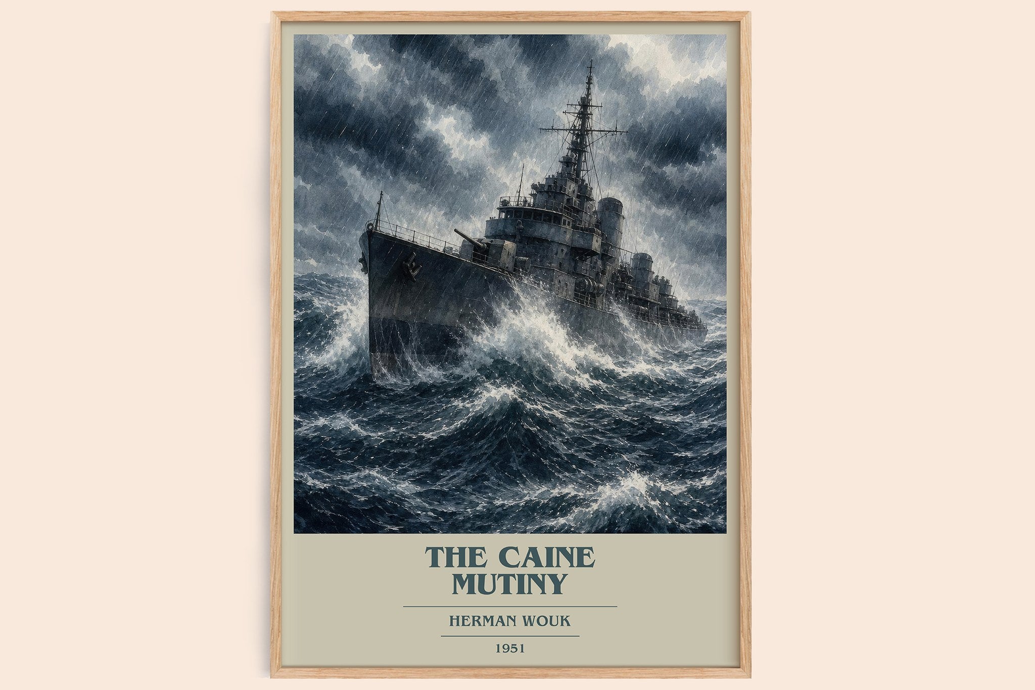 The Caine Mutiny Book Cover Poster by Herman Wouk