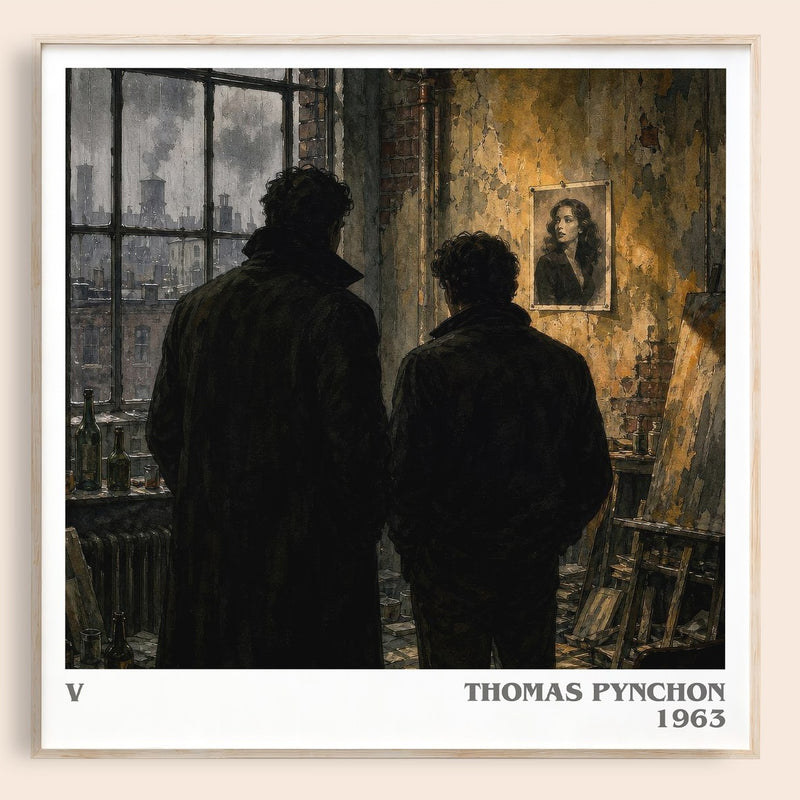 V literary book poster by Thomas Pynchon – framed literary art print