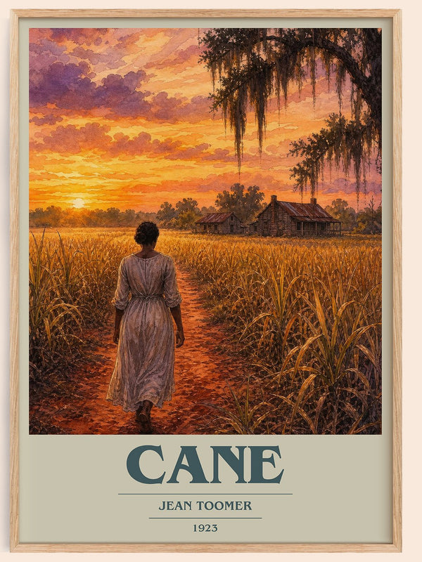 Cane book cover book poster by Jean Toomer – framed literary art print