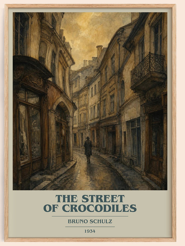 The Street of Crocodiles book cover book poster by Bruno Schulz – framed literary art print