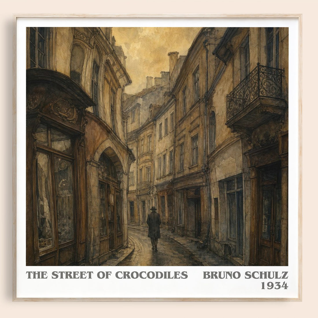 The Street of Crocodiles literary book poster by Bruno Schulz – framed literary art print
