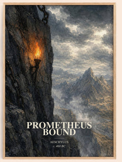 Prometheus Bound watercolour book poster by Aeschylus – framed literary art print