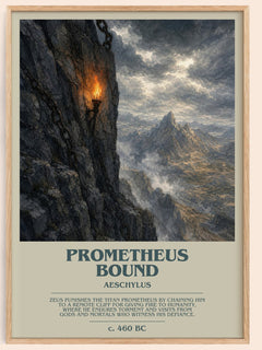 Prometheus Bound bookish book poster by Aeschylus – framed literary art print