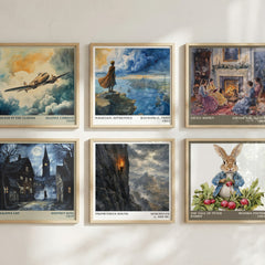 Prometheus Bound literary print in frame leaning in hallway – classic literature wall art