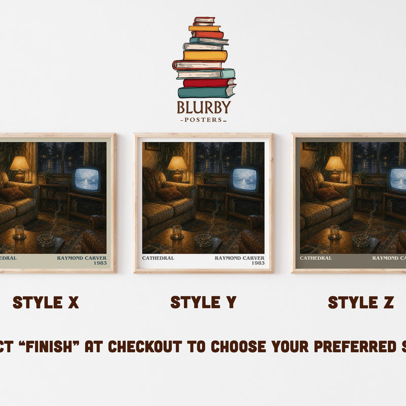 Cathedral literary print in frame leaning in hallway – literary fiction wall art