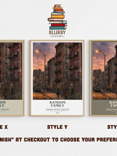 Random Family book cover print in frame leaning in hallway – non fiction wall art