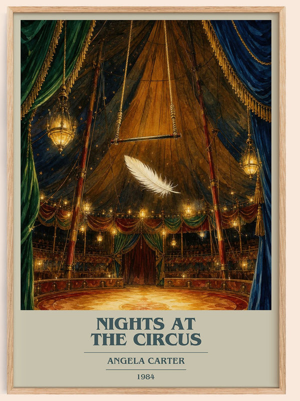 Nights At The Circus book cover book poster by Angela Carter – framed literary art print