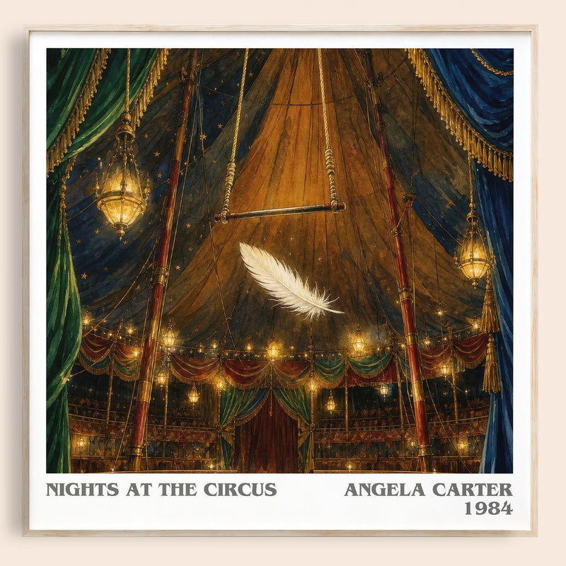 Nights At The Circus literary book poster by Angela Carter – framed literary art print