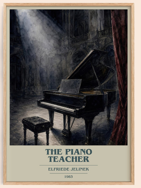 The Piano Teacher book cover book poster by Elfriede Jelinek – framed literary art print