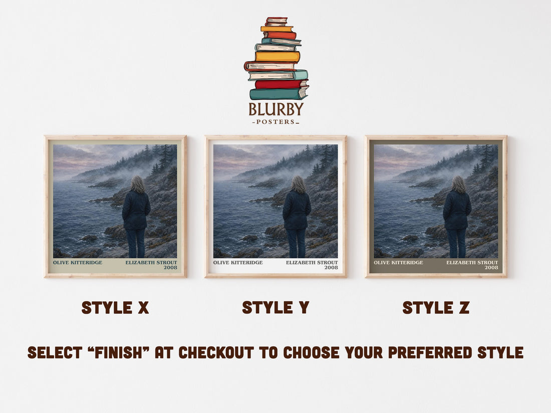 Olive Kitteridge literary print in frame leaning in hallway – literary fiction wall art