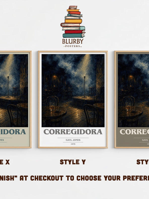 Corregidora book cover print in frame leaning in hallway – literary fiction wall art
