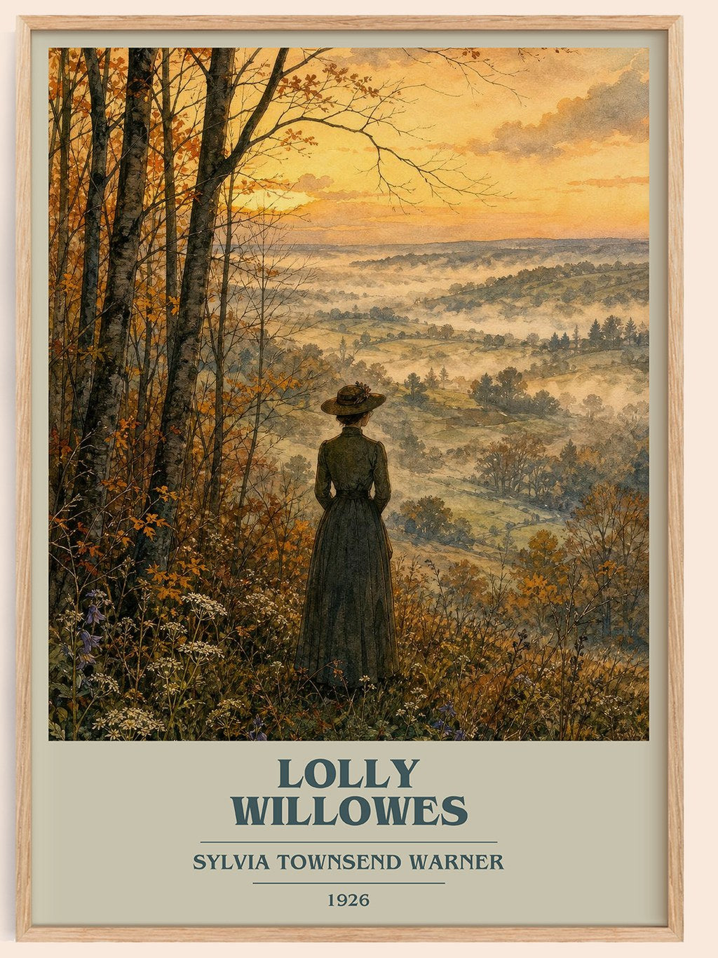 Lolly Willowes book cover book poster by Sylvia Townsend Warner – framed literary art print