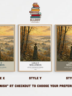 Lolly Willowes book cover print in frame leaning in hallway – literary fiction wall art