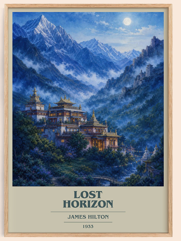 Lost Horizon book cover book poster by James Hilton – framed literary art print