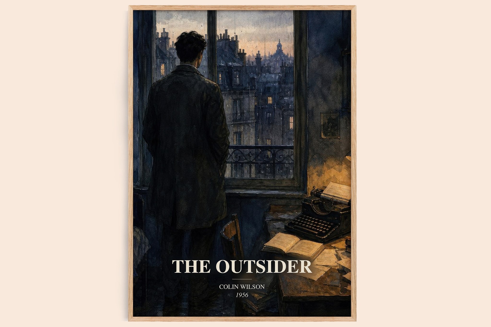 The Outsider Book Watercolour Illustration by Colin Wilson