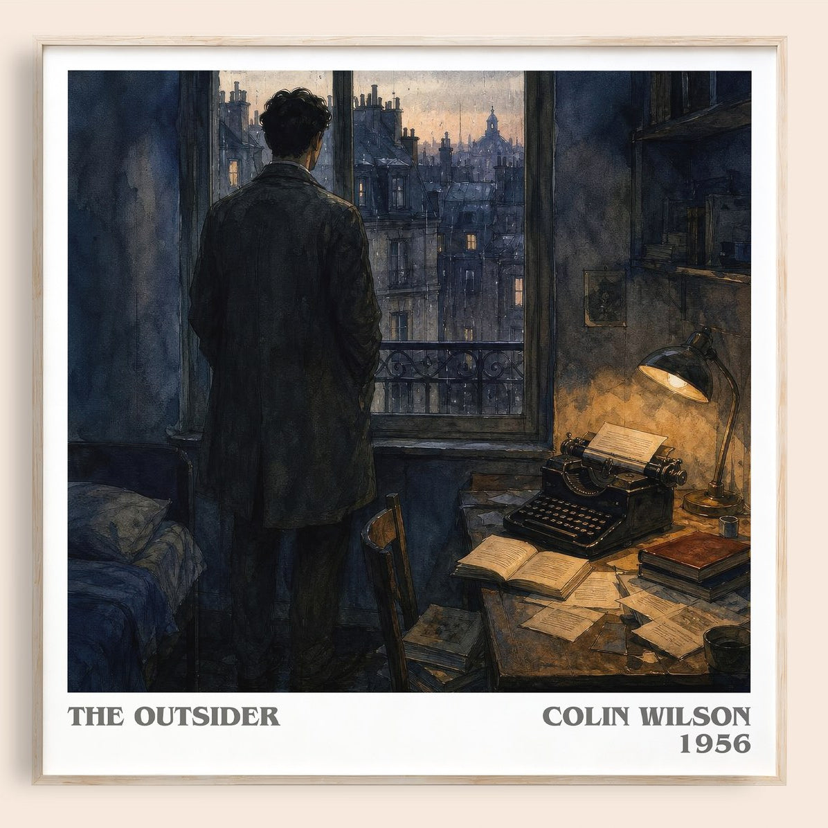 The Outsider literary book poster by Colin Wilson – framed literary art print