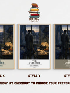 The Outsider book cover print in frame leaning in hallway – philosophy wall art