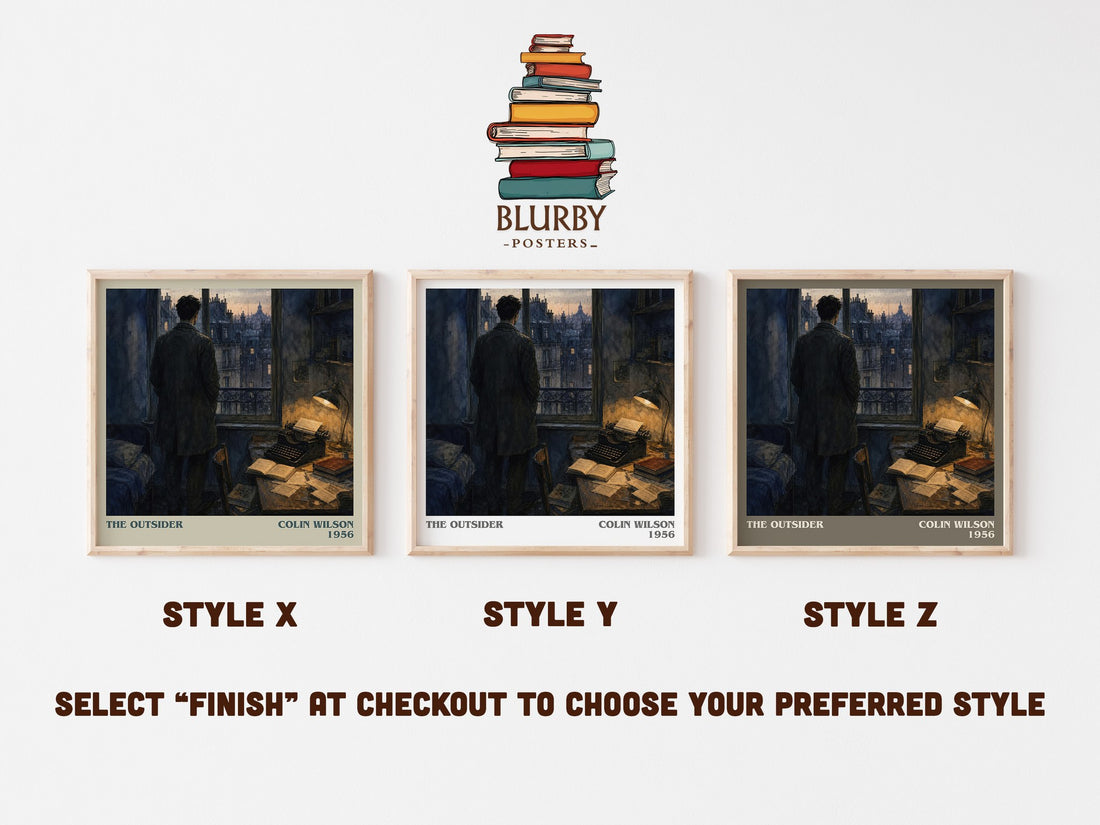 The Outsider literary print in frame leaning in hallway – philosophy wall art