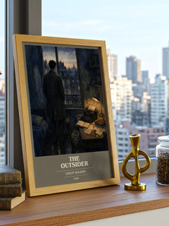 The Outsider book cover print framed by window – literary home decor