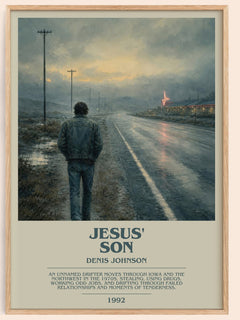 Jesus' Son bookish book poster by Denis Johnson – framed literary art print
