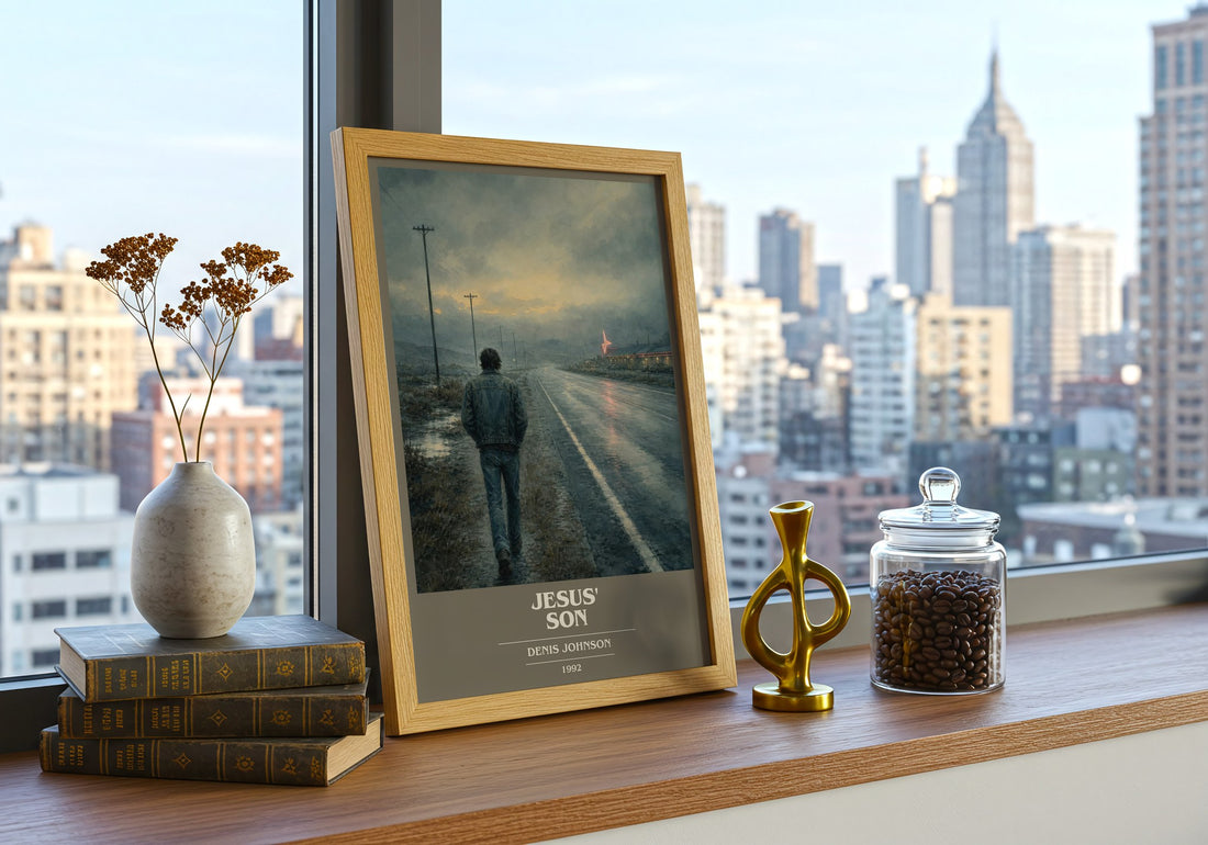 Jesus' Son book cover poster colour and style options – Denis Johnson book art
