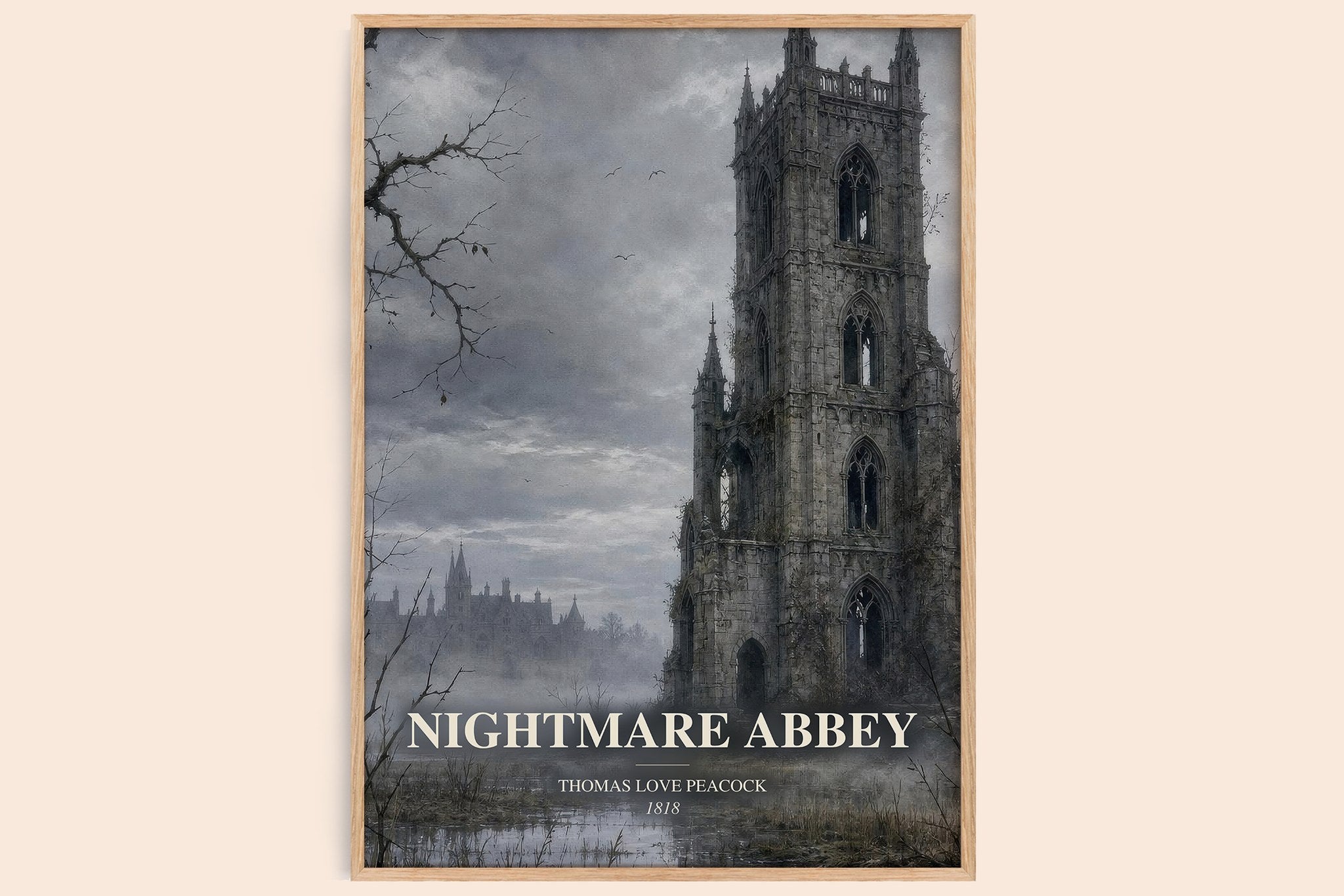 Nightmare Abbey Book Watercolour Illustration by Thomas Love Peacock