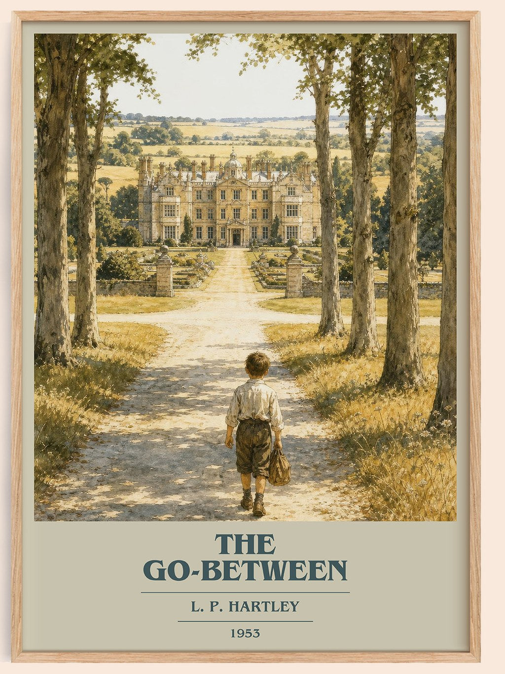 The Go-Between book cover book poster by L. P. Hartley – framed literary art print