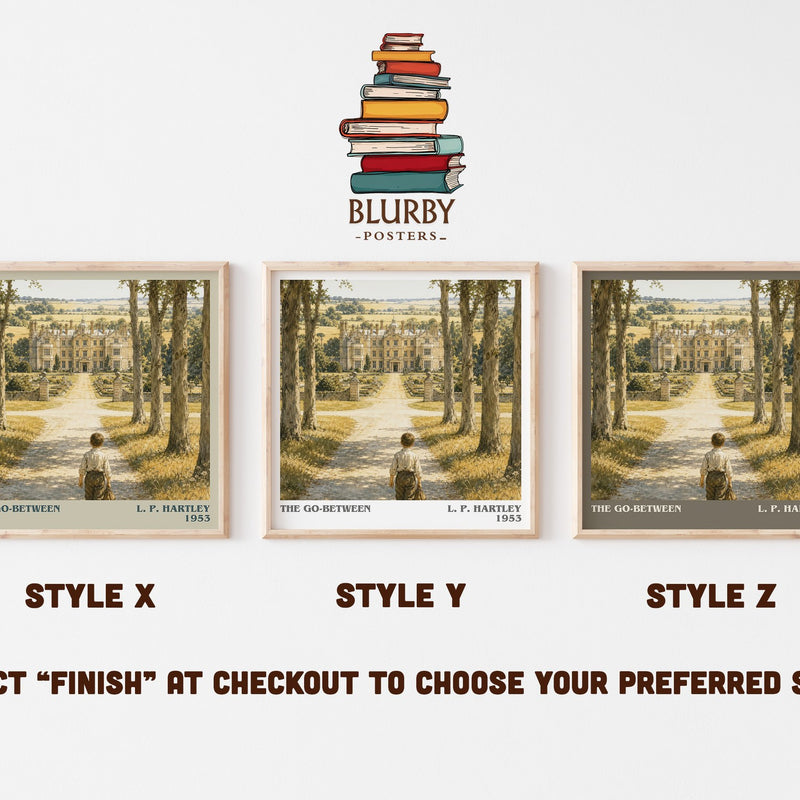The Go-Between literary print in frame leaning in hallway – classic literature wall art