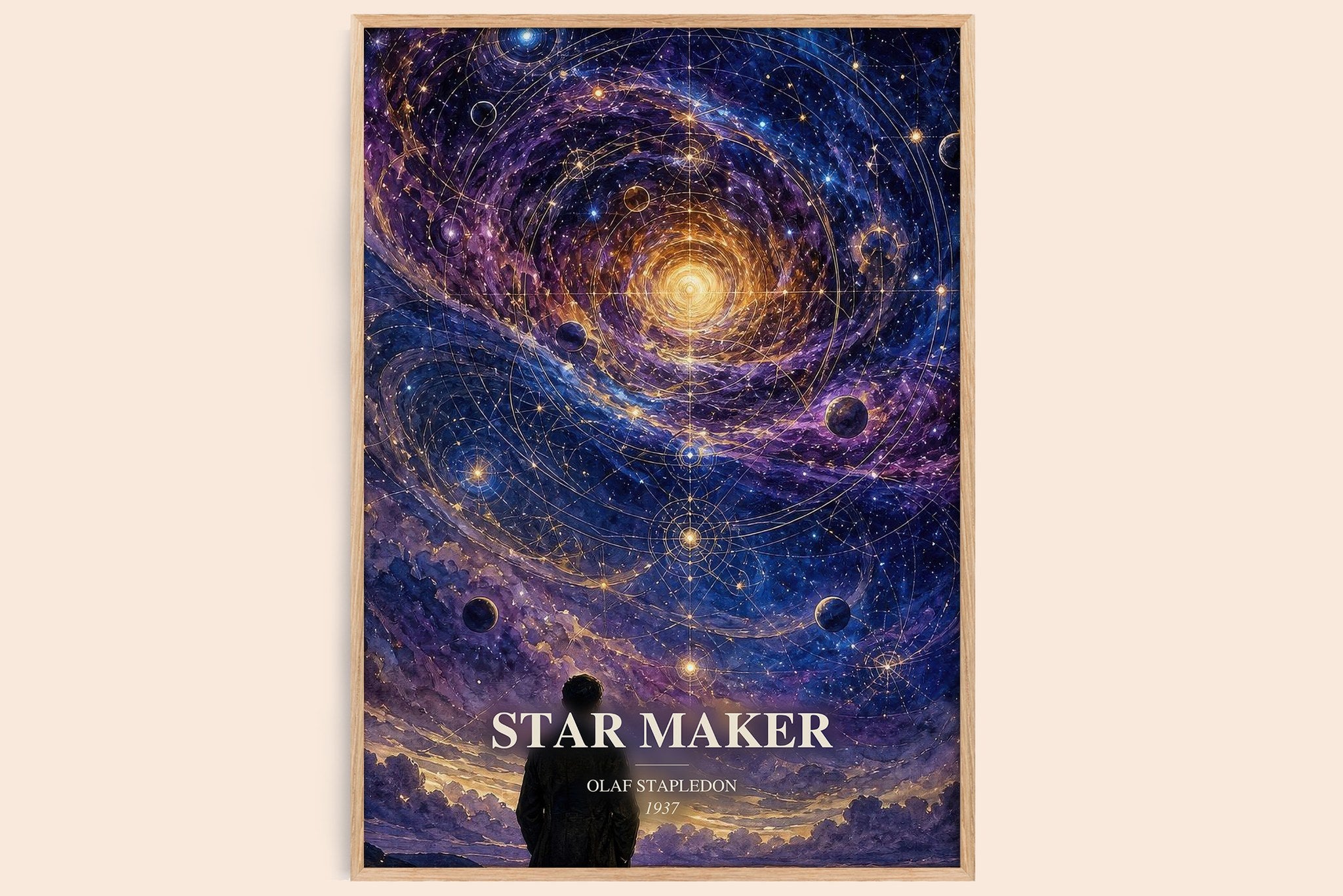 Star Maker Book Watercolour Illustration by Olaf Stapledon