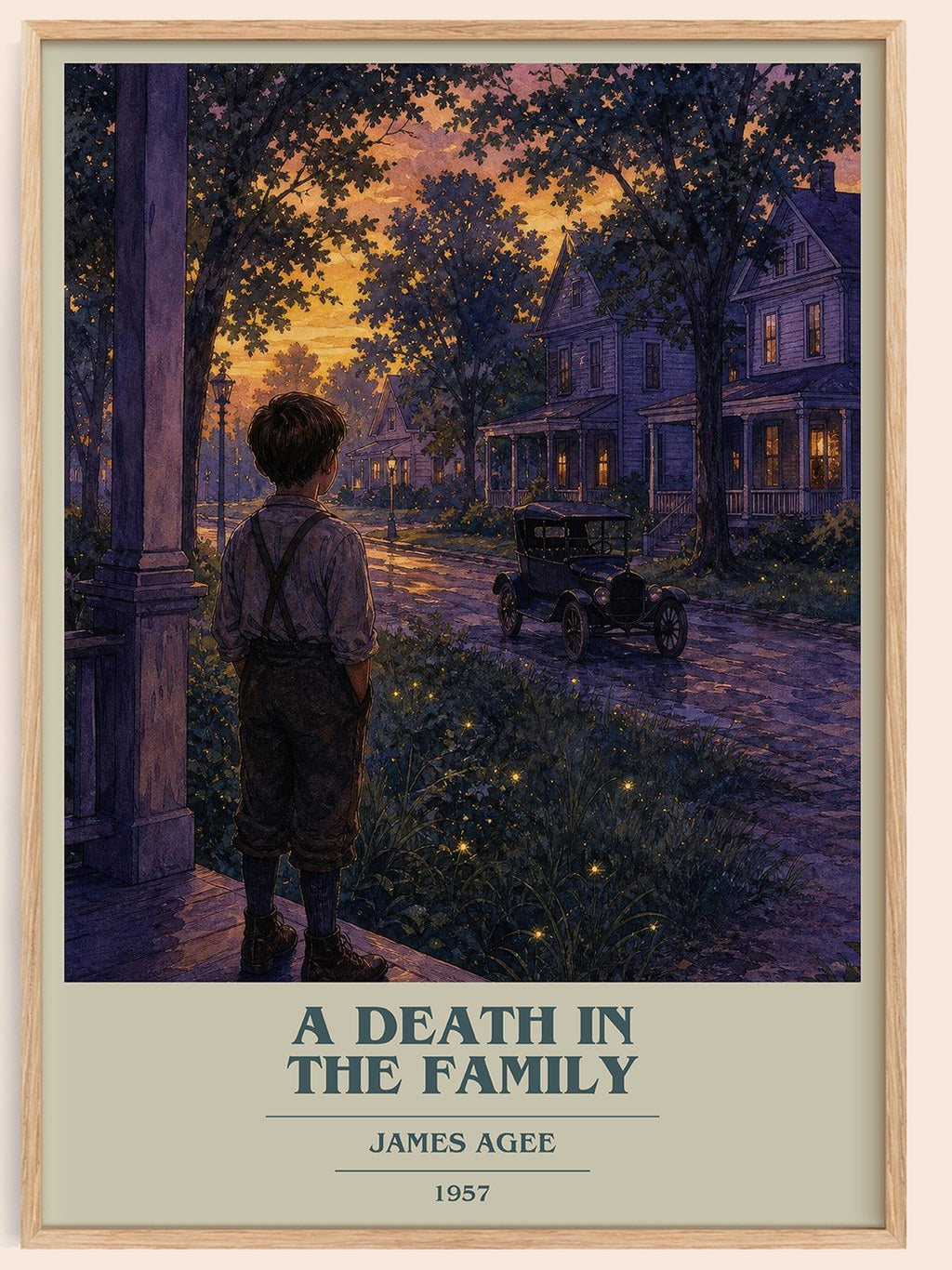 A Death in the Family book cover book poster by James Agee – framed literary art print
