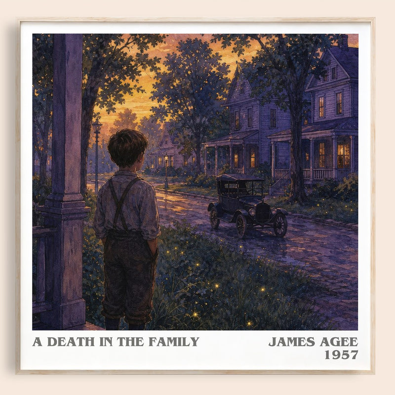 A Death in the Family literary book poster by James Agee – framed literary art print