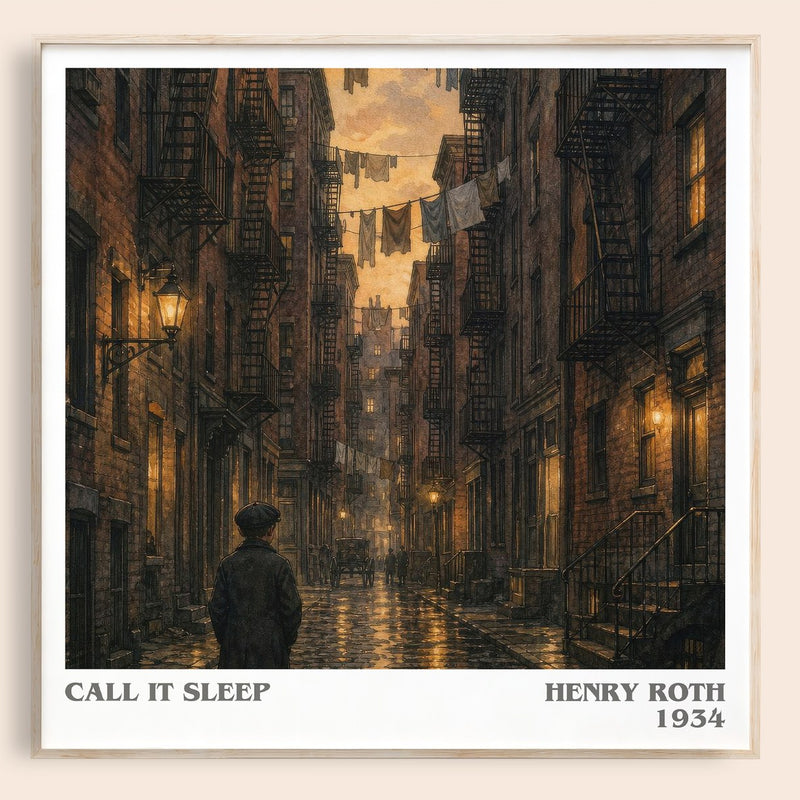 Call It Sleep literary book poster by Henry Roth – framed literary art print