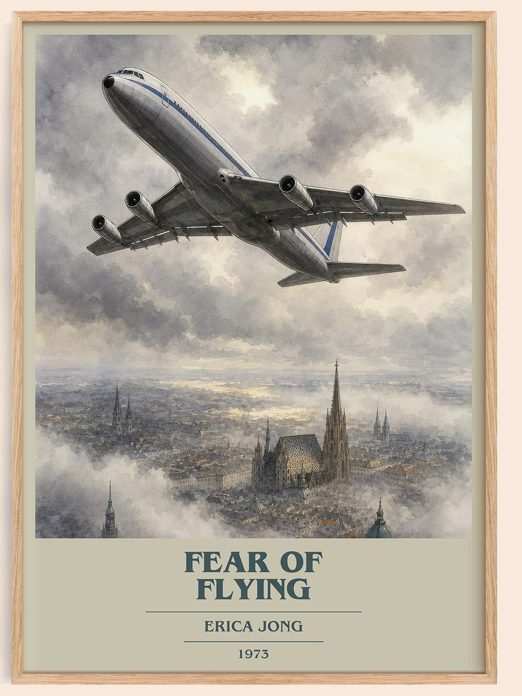 Fear of Flying book cover book poster by Erica Jong – framed literary art print