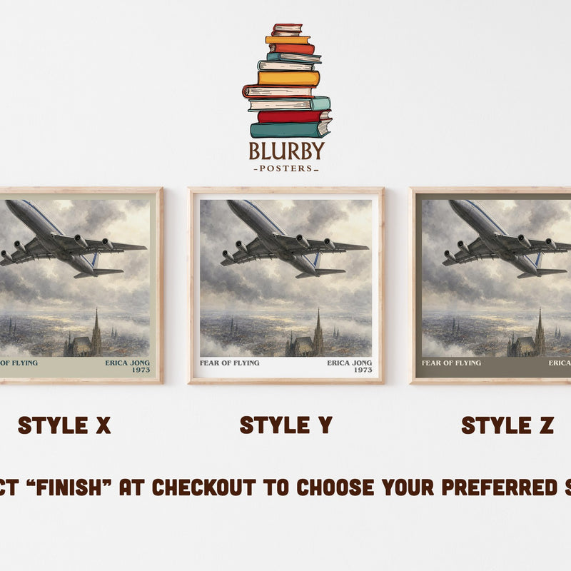 Fear of Flying literary print in frame leaning in hallway – contemporary fiction wall art