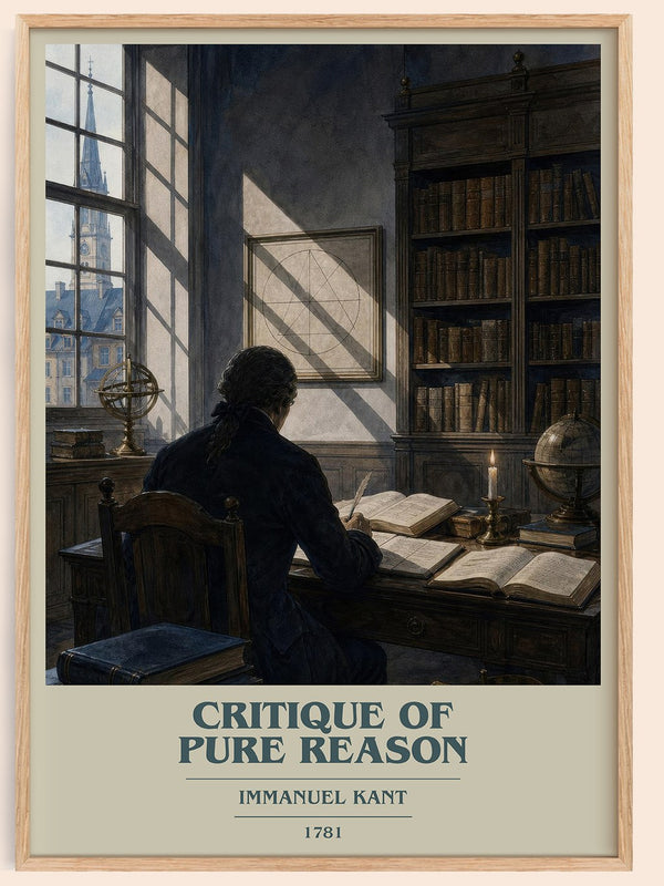 Critique of Pure Reason book cover book poster by Immanuel Kant – framed literary art print
