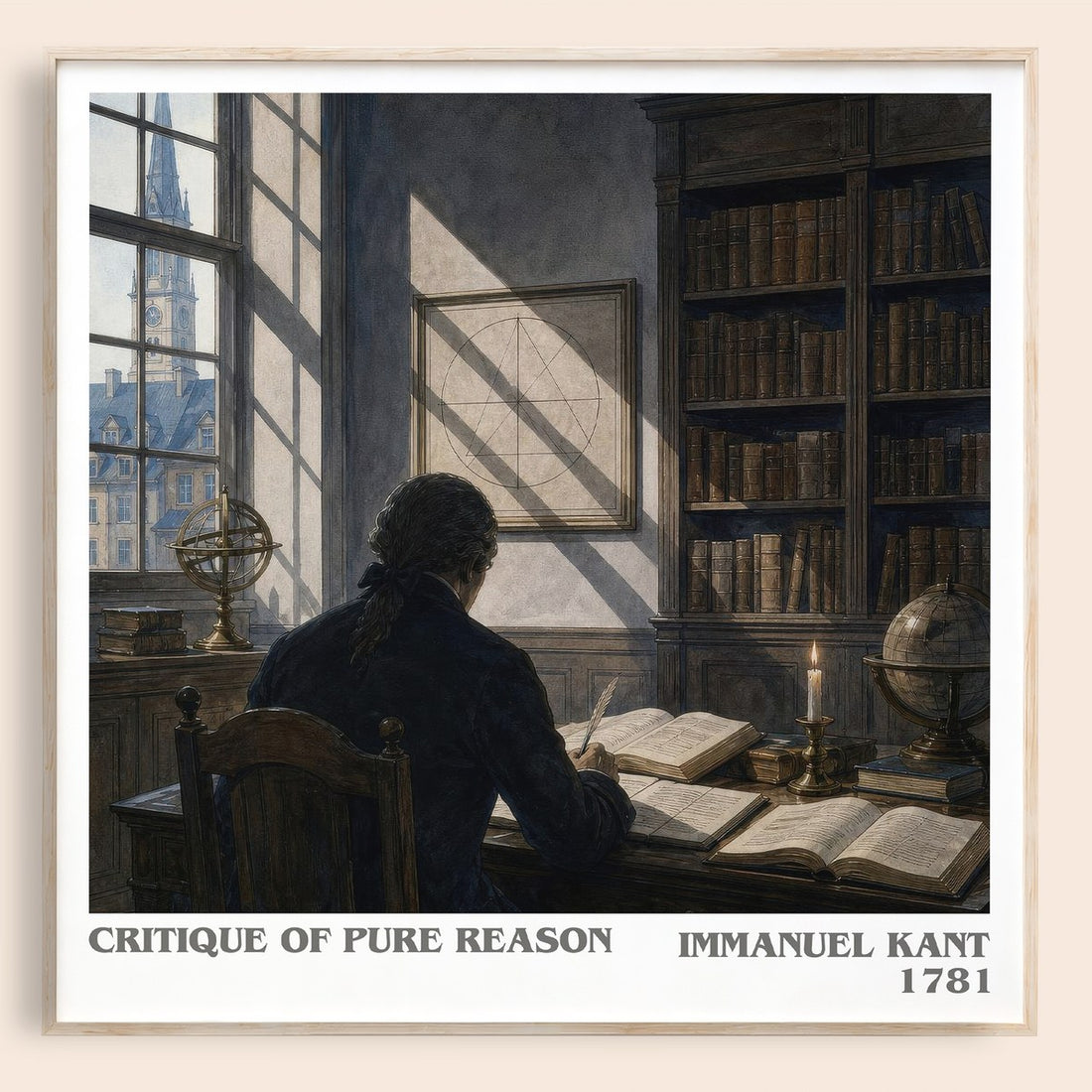 Critique of Pure Reason literary book poster by Immanuel Kant – framed literary art print
