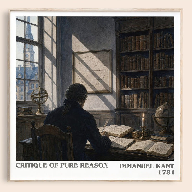 Critique of Pure Reason literary book poster by Immanuel Kant – framed literary art print