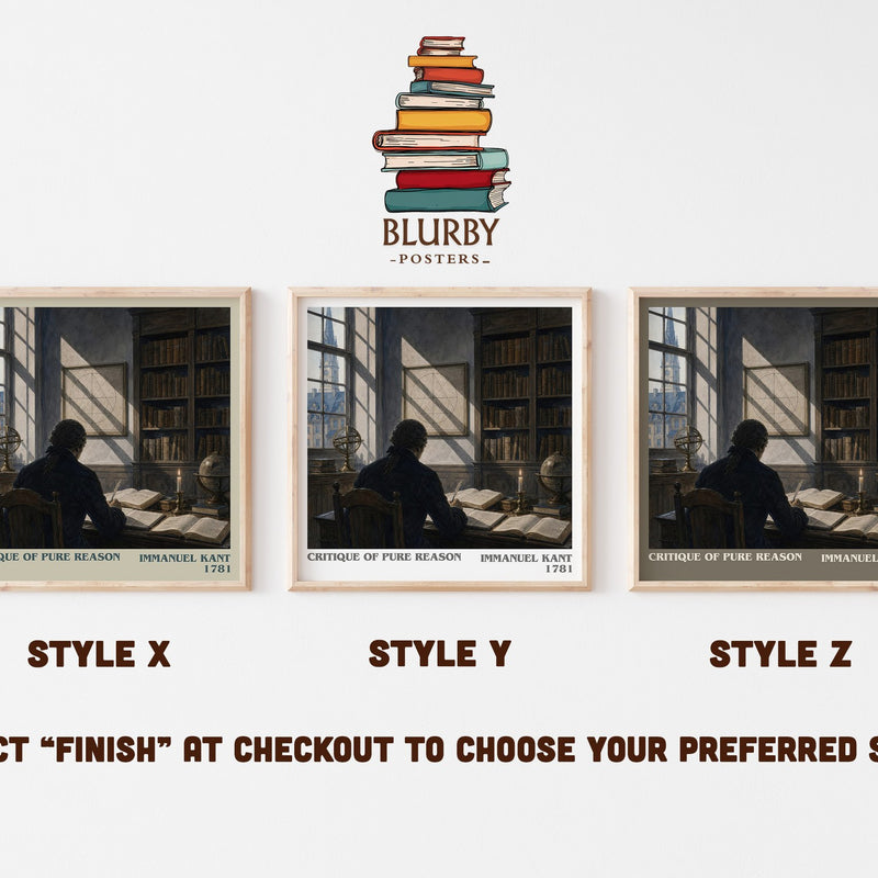 Critique of Pure Reason literary print in frame leaning in hallway – philosophy wall art