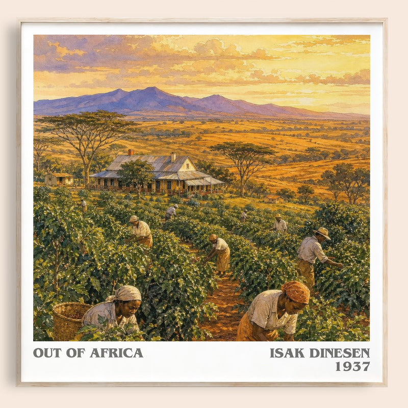 Out of Africa literary book poster by Isak Dinesen – framed literary art print
