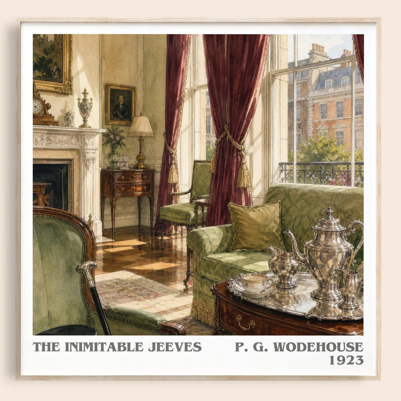 The Inimitable Jeeves literary book poster by P. G. Wodehouse – framed literary art print