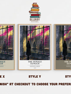 The Female Eunuch book cover print in frame leaning in hallway – non fiction wall art