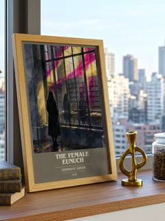 The Female Eunuch book cover print framed by window – literary home decor