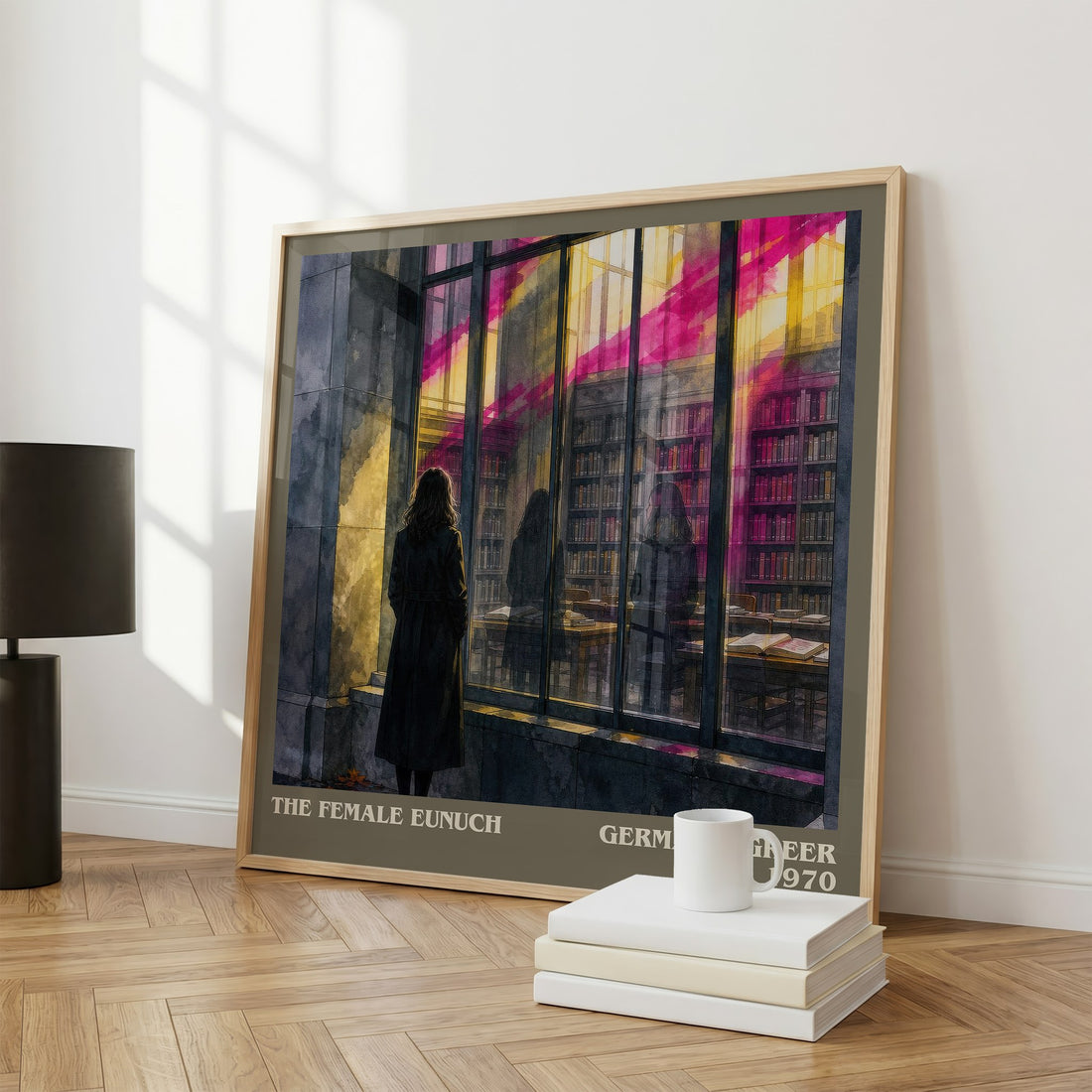 The Female Eunuch literary print framed by window – literary home decor