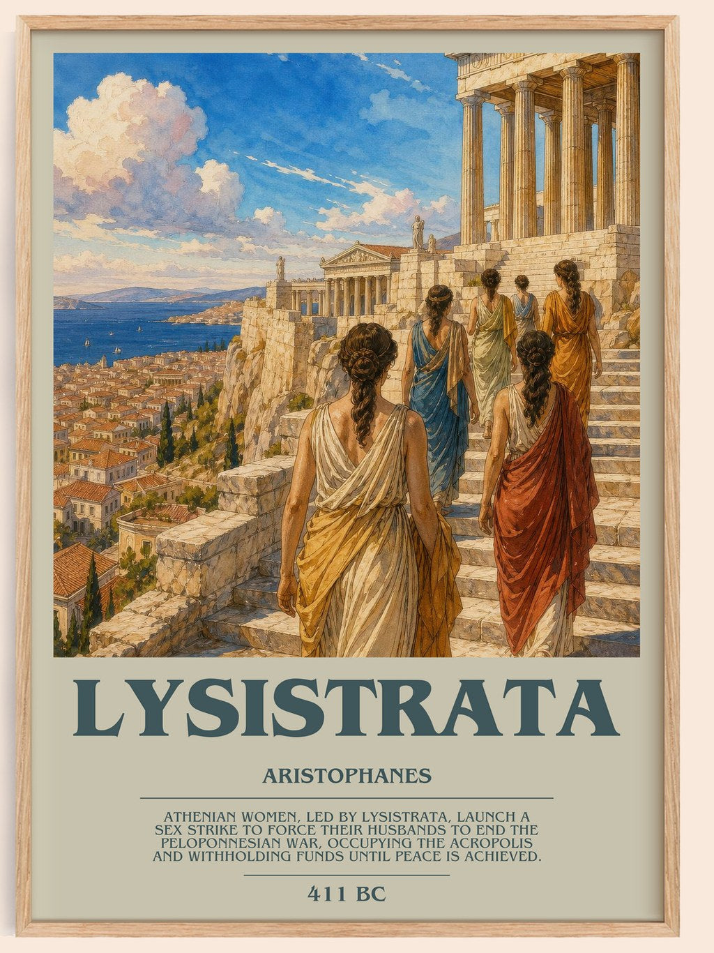 Lysistrata bookish book poster by Aristophanes – framed literary art print