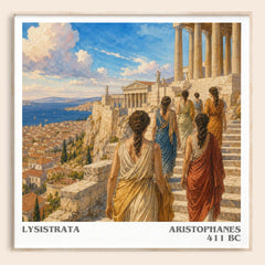 Lysistrata literary book poster by Aristophanes – framed literary art print