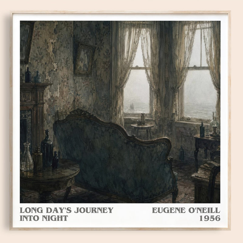 Long Day's Journey Into Night literary book poster by Eugene O'Neill – framed literary art print