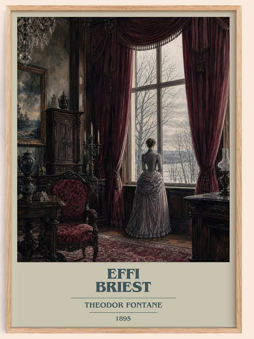 Effi Briest book cover book poster by Theodor Fontane – framed literary art print