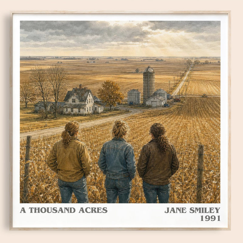 A Thousand Acres literary book poster by Jane Smiley – framed literary art print