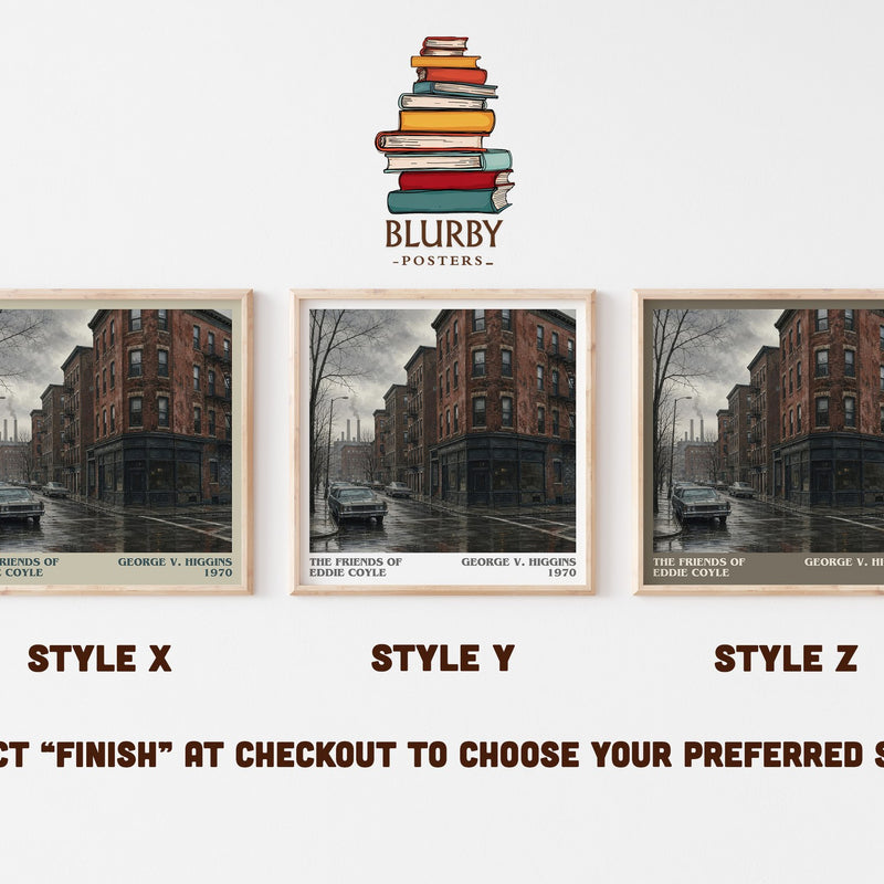 The Friends Of Eddie Coyle literary print in frame leaning in hallway – crime wall art