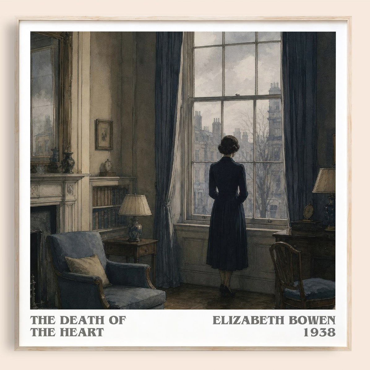 The Death of the Heart literary book poster by Elizabeth Bowen – framed literary art print
